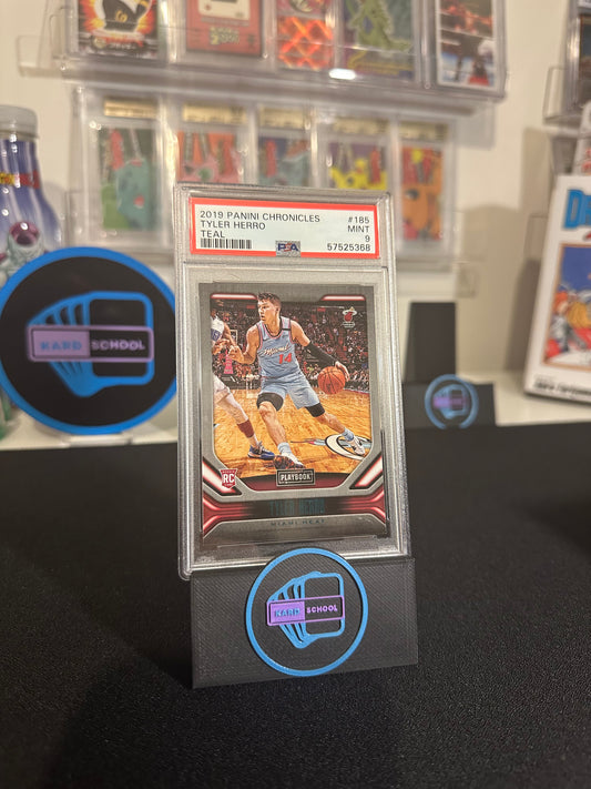 Tyler Herro 2019 Panini Chronicles Playbook Teal Rookie RC #185 Miami Heat Psa 9